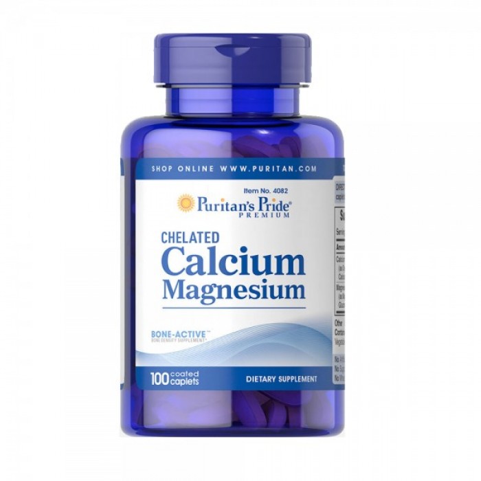 Puritan's Pride - Calcium Magnesium Chelated 500 mg / 100 таблетки​